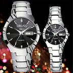 Couples Dial Cutting Quartz Watch
