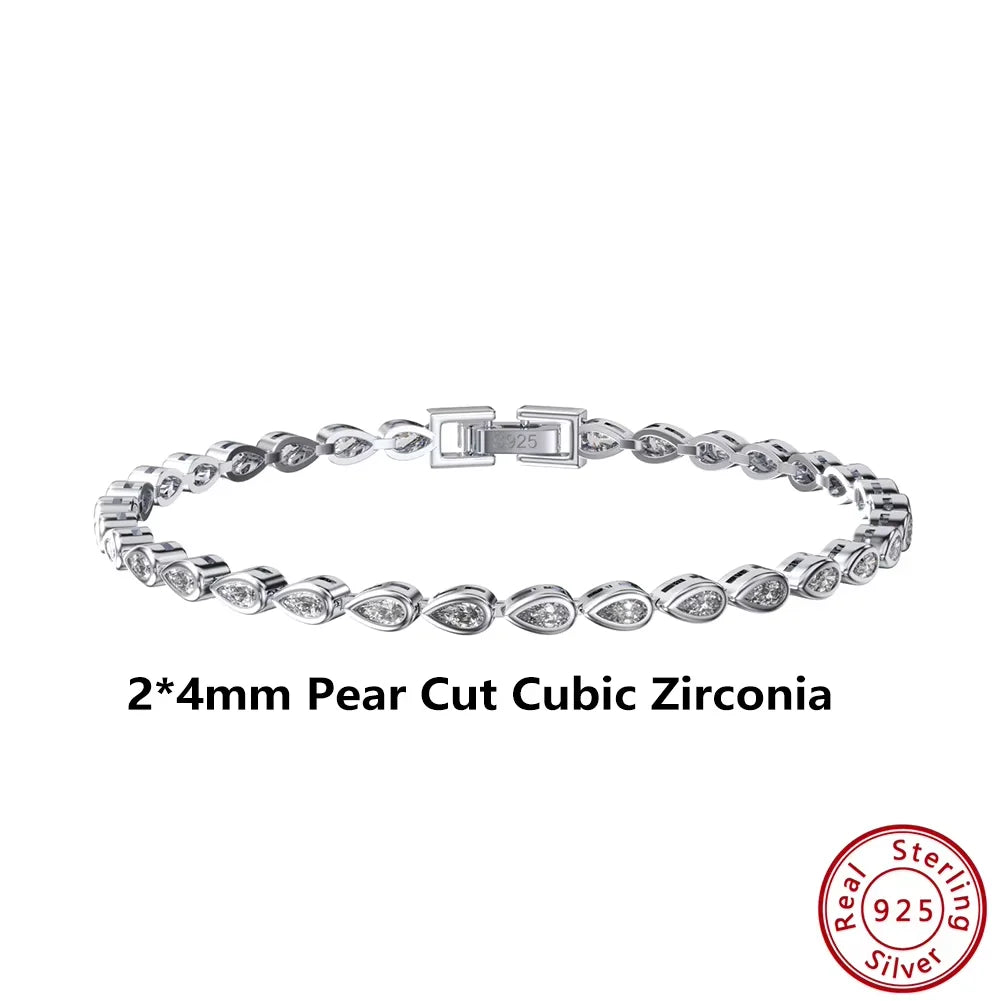 Sterling Silver Tennis Chain Bracelet