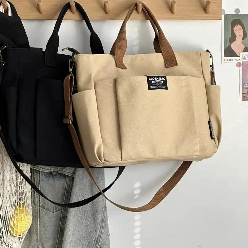 Canvas Crossbody Tote Bag