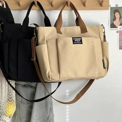 Canvas Crossbody Tote Bag