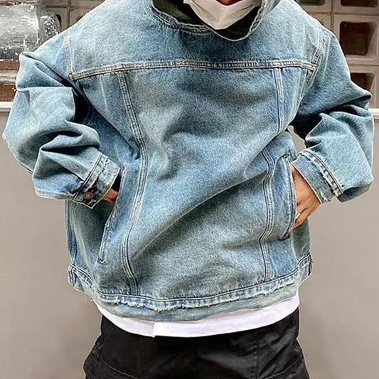 Distressed Denim Hoodie