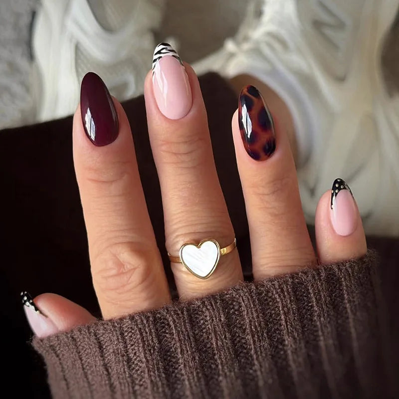 Blue Press Nails Polka Dot
