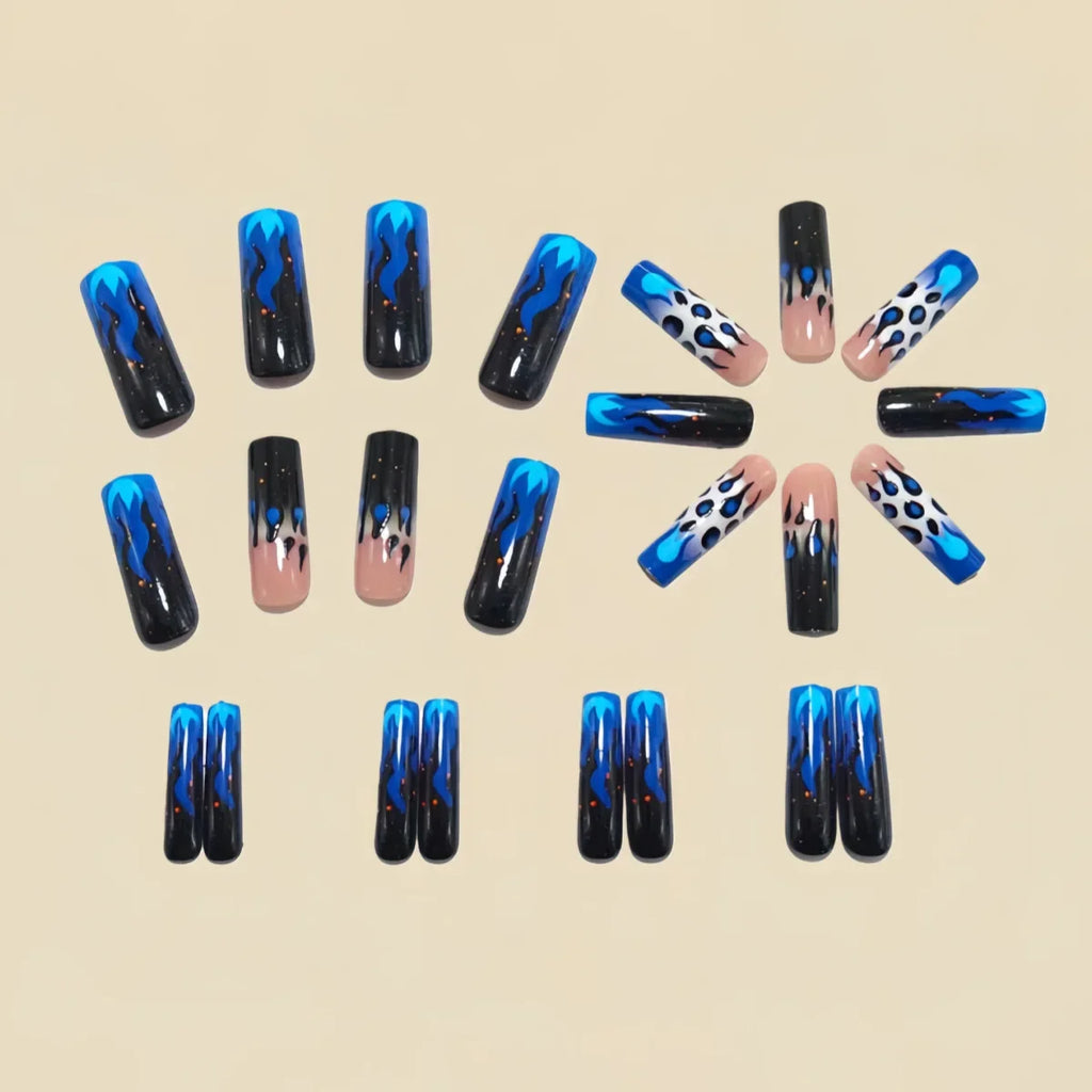 Y2K Blue Black Flame Press