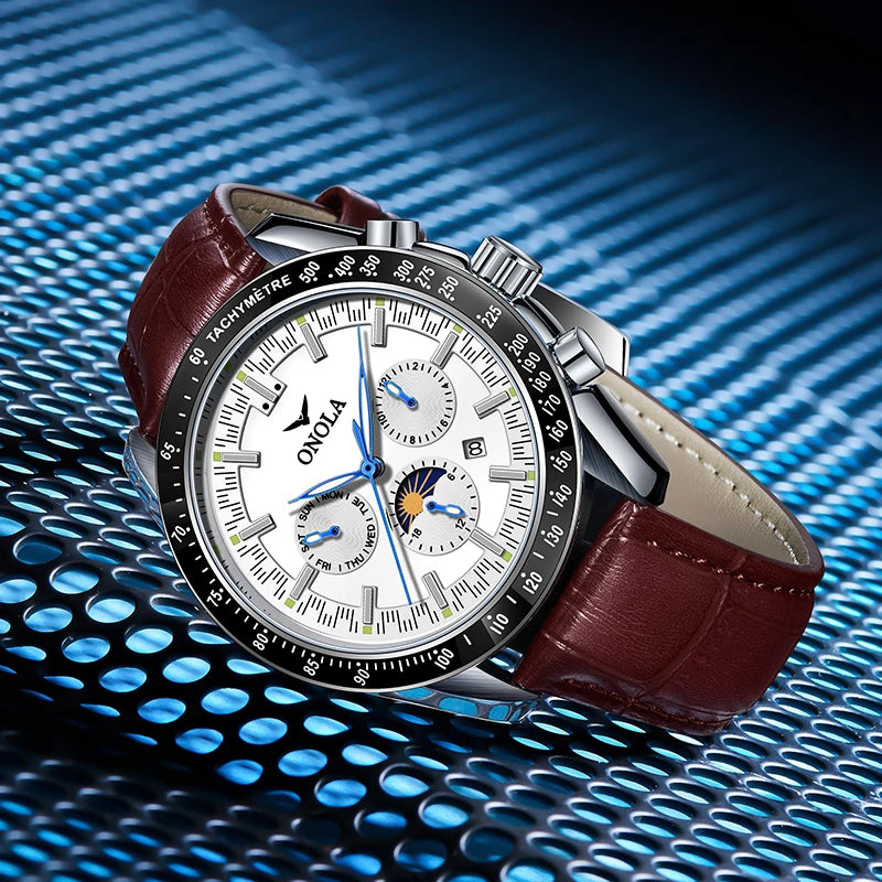 ONOLA Hollow Leather Automatic Watch