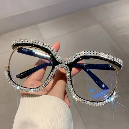 Oversized Rhinestone Party Glasses