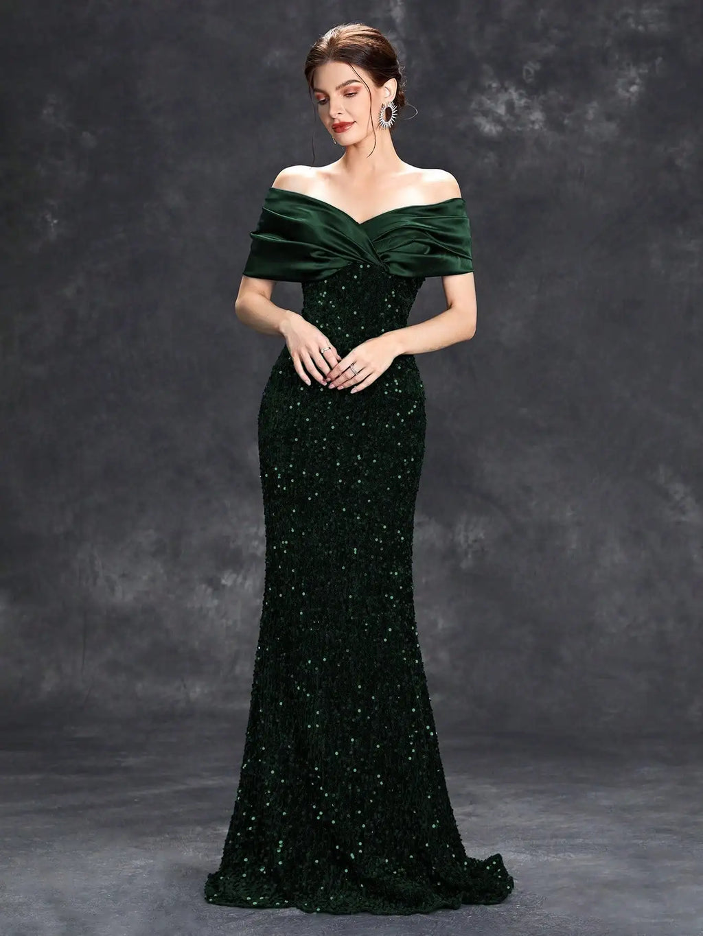 Sequin Velvet Fishtail Gown