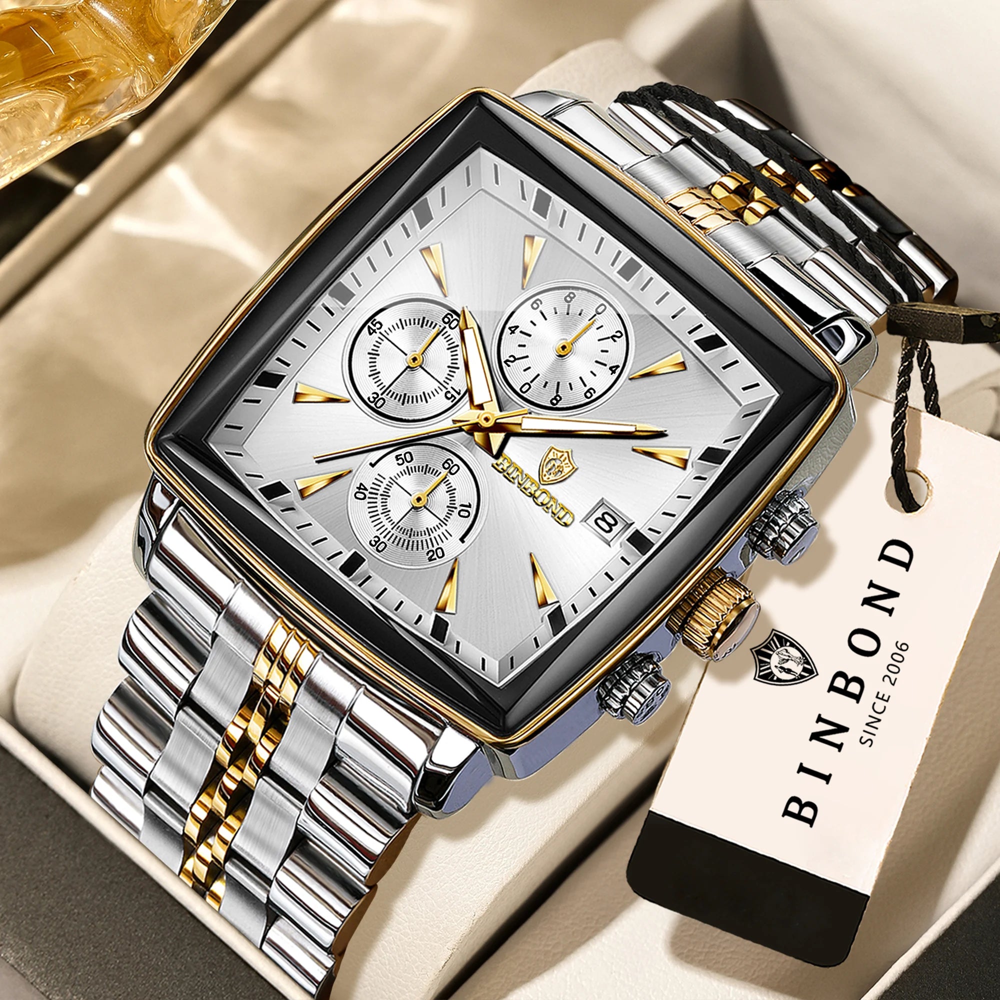 BINBOND Steel Chronograph Quartz Watch
