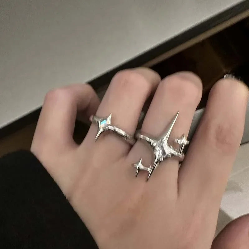 Silver Gothic Star Ring