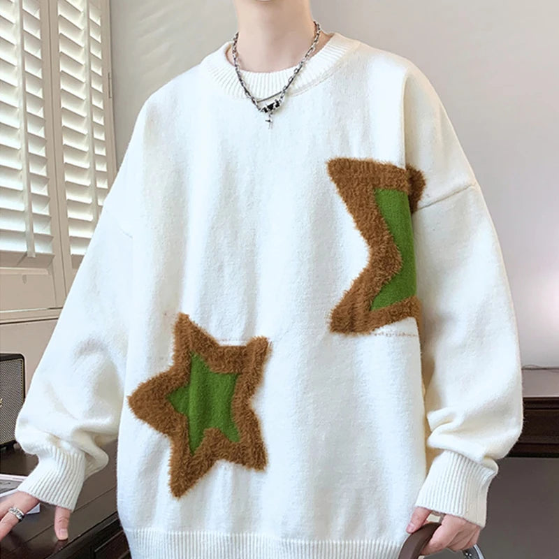 Star Pattern Jacquard Knit Sweater