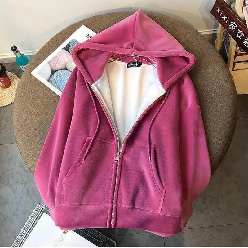 Velvet Zipper Jogging Suit