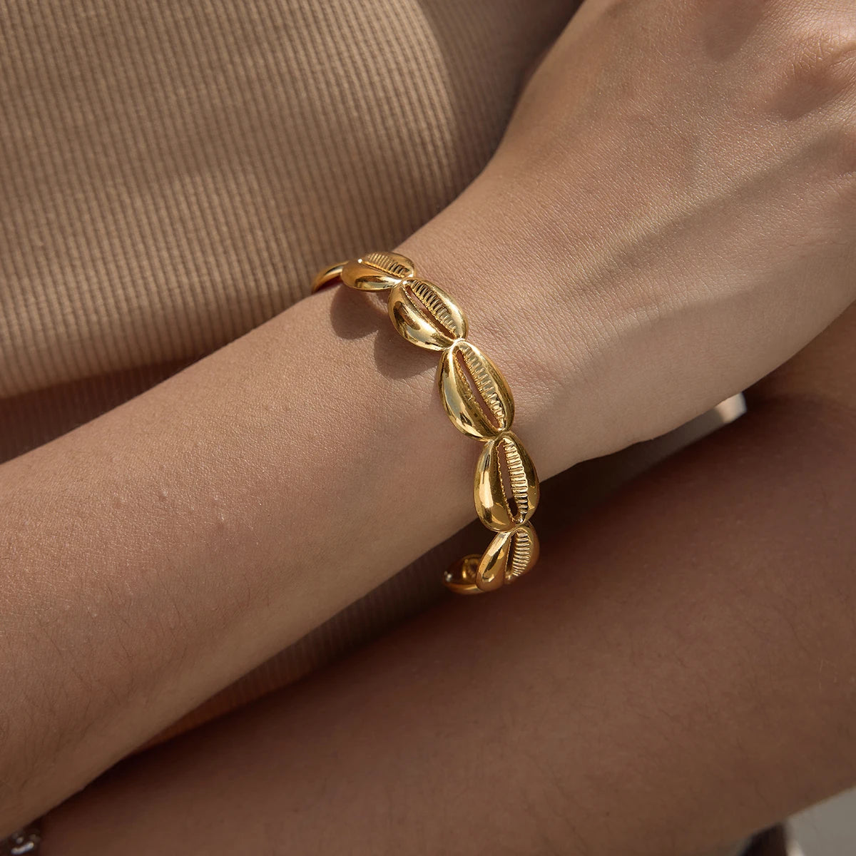 Gold Geometric Bangle Bracelet