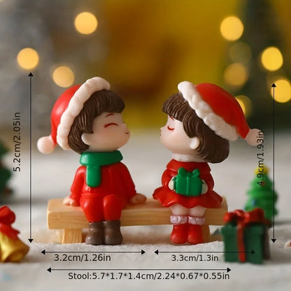 Mini Christmas Couple Statue