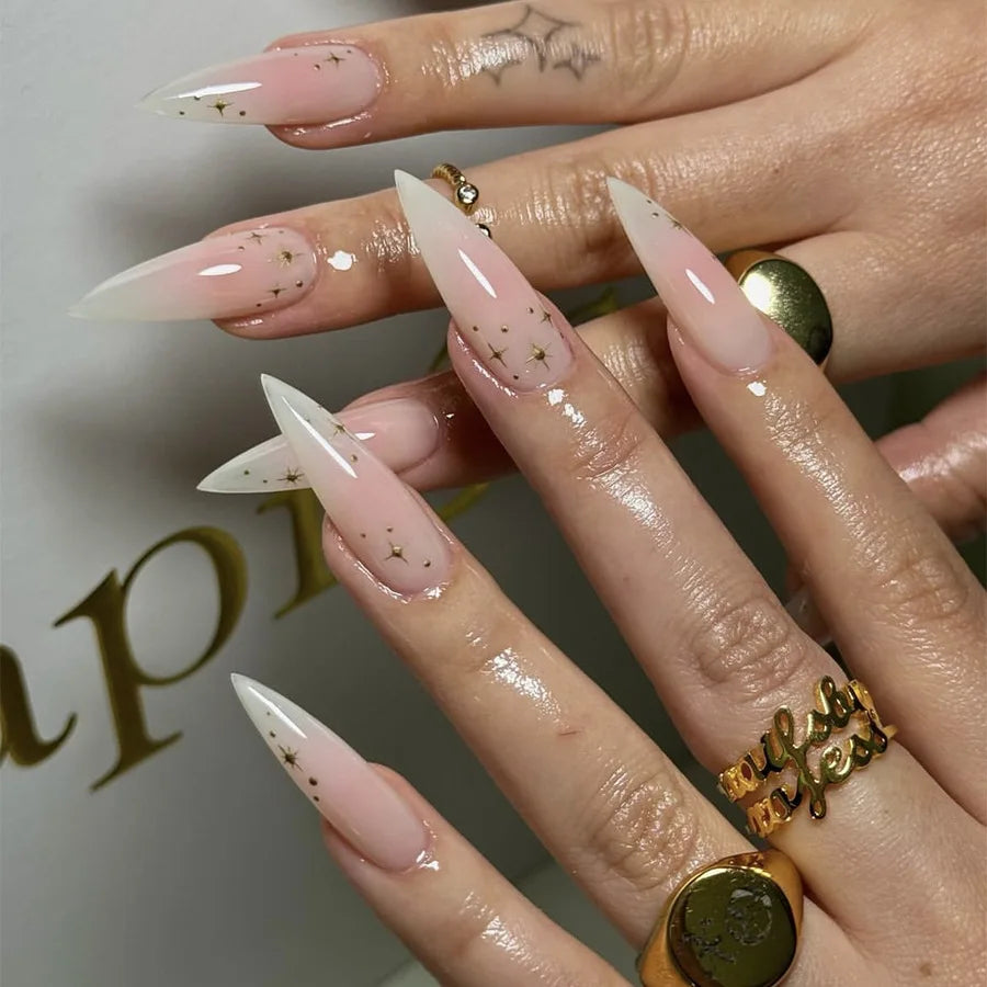 Leopard Print French False Nails
