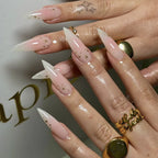 Leopard Print French False Nails