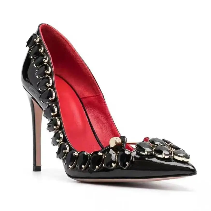 Metal-Embellished Buckle Pumps
