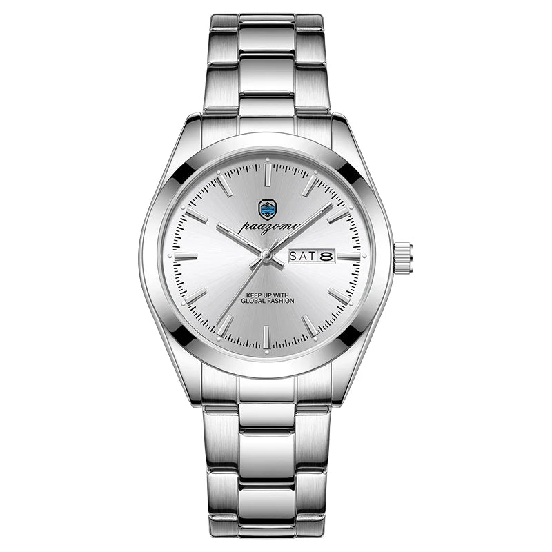 PAAZOMU Business Steel Quartz Watch
