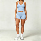 Nylon Solid True-To-Size Fit Two-Piece Yoga Set