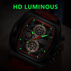 LIGE Square Chronograph Silicone Watch