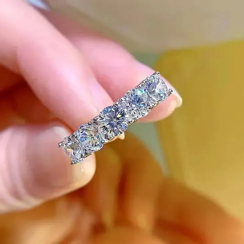 Eternity Moissanite Silver Ring