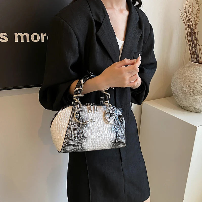 Snake Decor Crossbody Bag