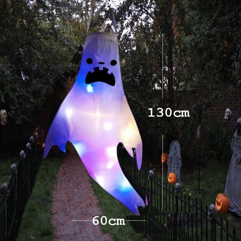 Glowing Ghost Windsock Decor