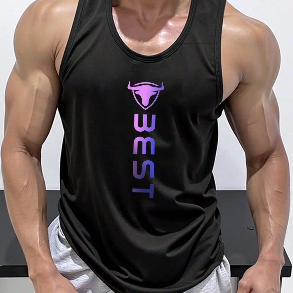 Bull Logo Print Tank Top