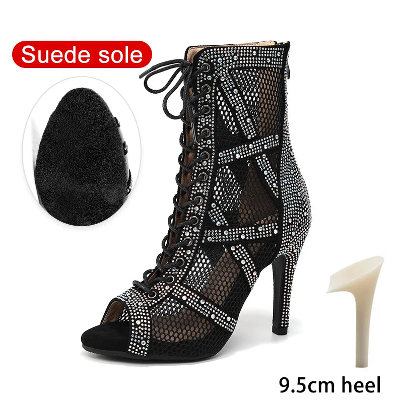Rhinestone Latin Dance Boots