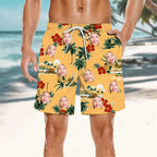 Palm Leaf 3D Print Swim Trunks
