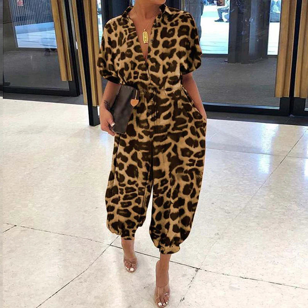 High Waist Short Sleeve Jumpsuit