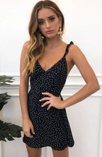 Backless V-Neck Mini Party Dress