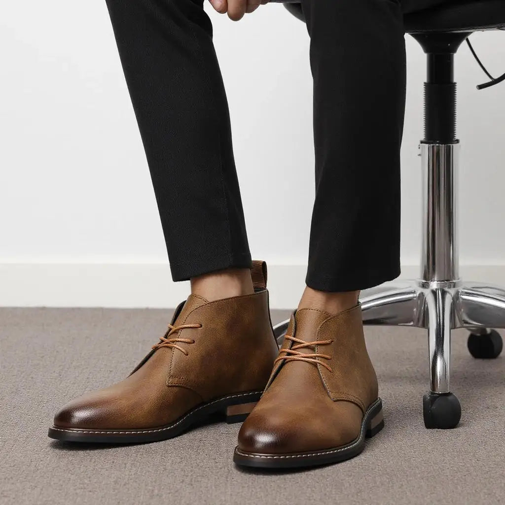 Simple PU Desert Boots