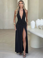 Halter Backless Maxi Dress