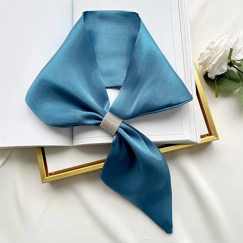 Small Silk Square Ear Scarf