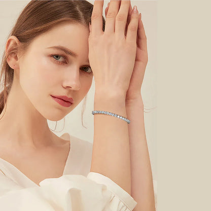 Sterling Silver Tennis Chain Bracelet