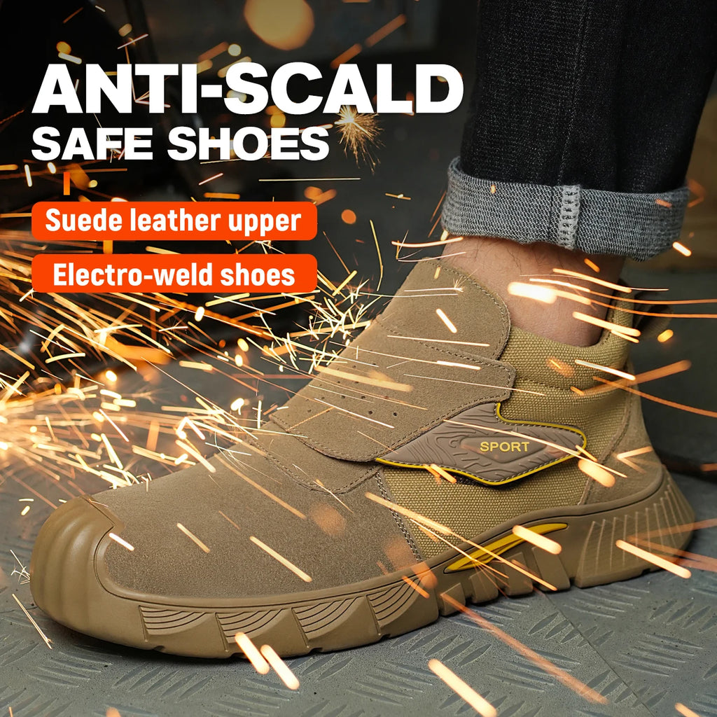 Brown Welding Steel-Toe Boots