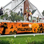 Pumpkin and Bat Halloween Banner