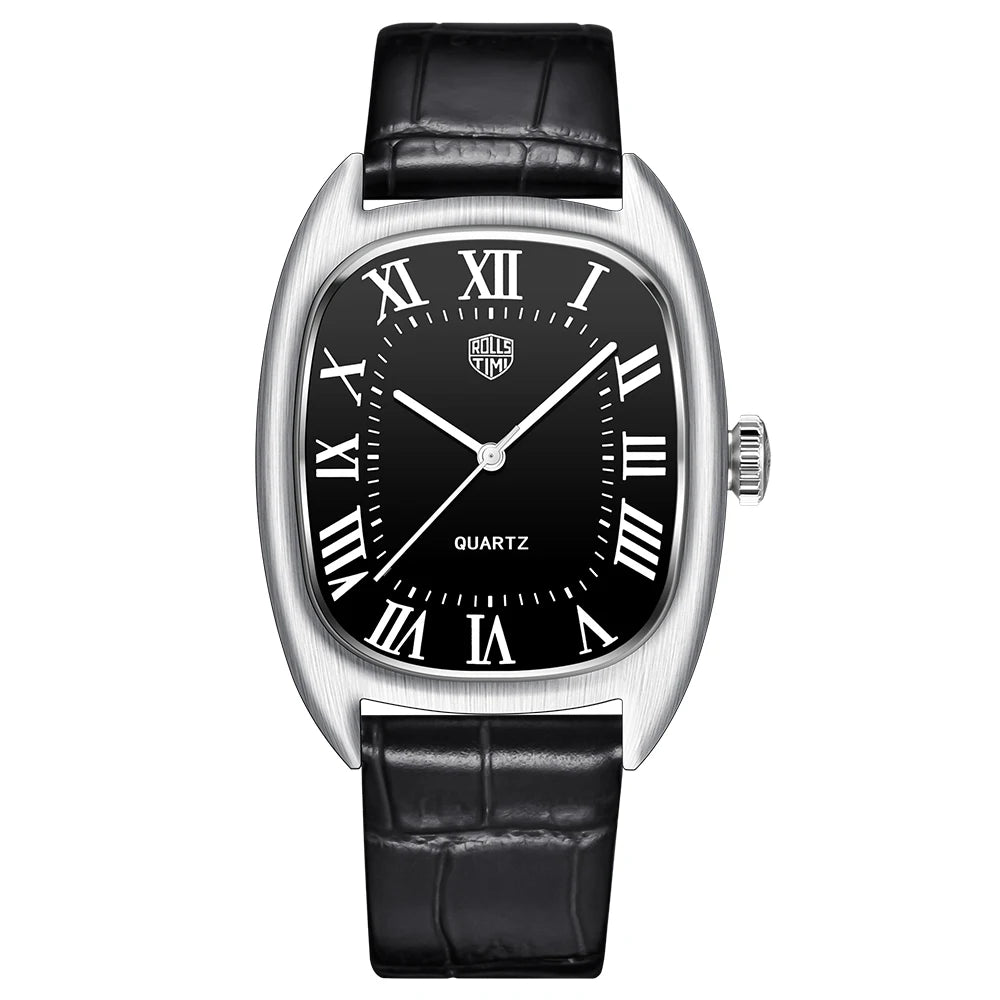RollsTimi Oval Leather Quartz Watch
