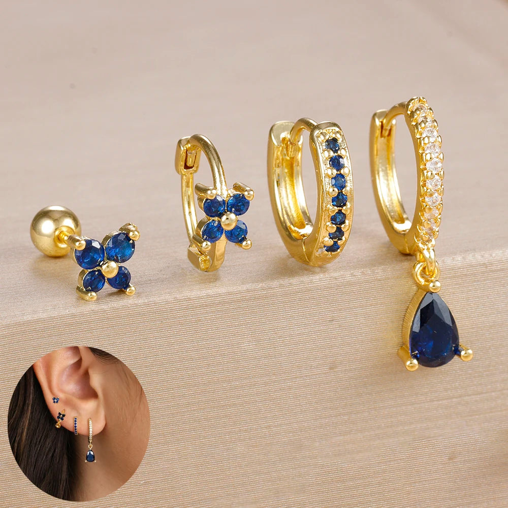 Zircon Water Drop Hoops