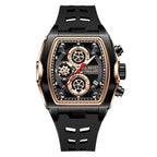 LIGE Square Chronograph Silicone Watch