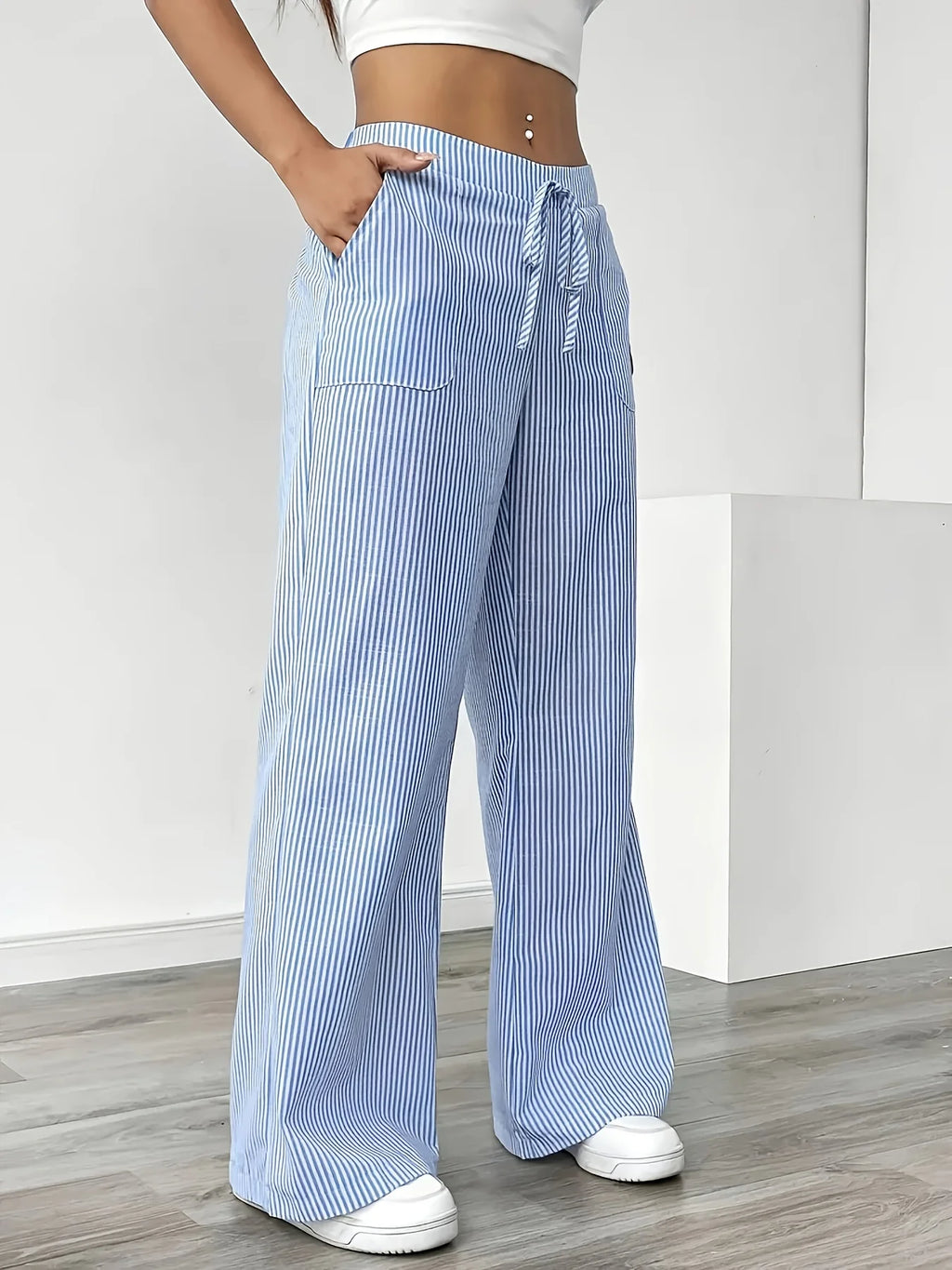 Striped Drawstring Sports Pants