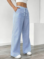 Striped Drawstring Sports Pants