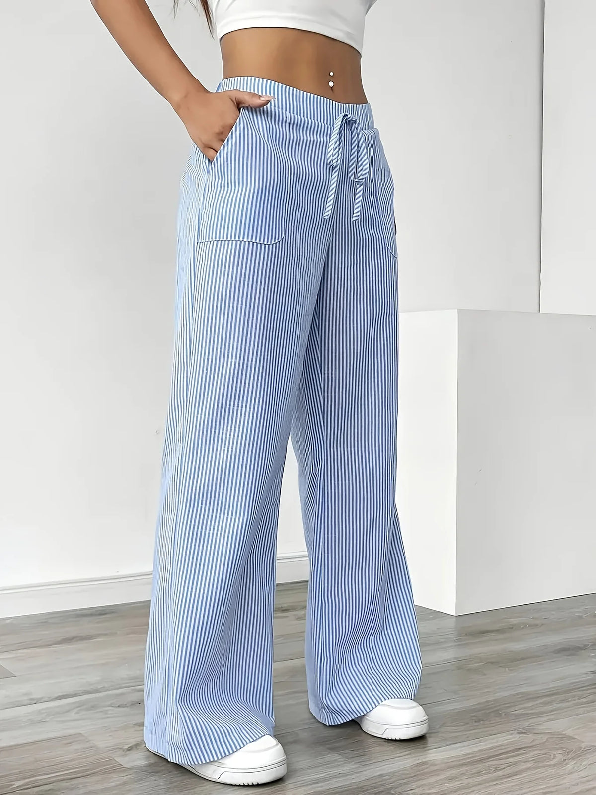 Striped Drawstring Sports Pants