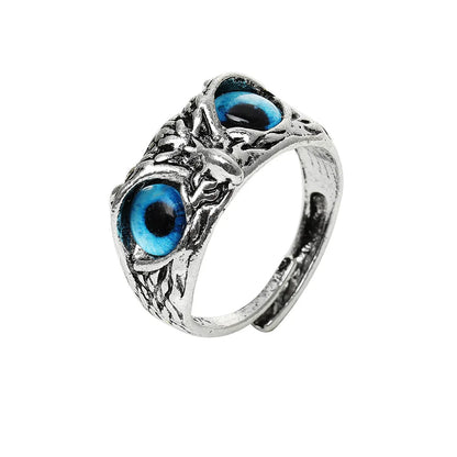 Gothic Owl Charm Ring