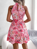 Summer Floral Halter Dress