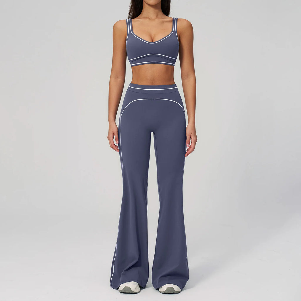 Knit Construction Sleeveless True-To-Size Fit Two-Piece Yoga Set