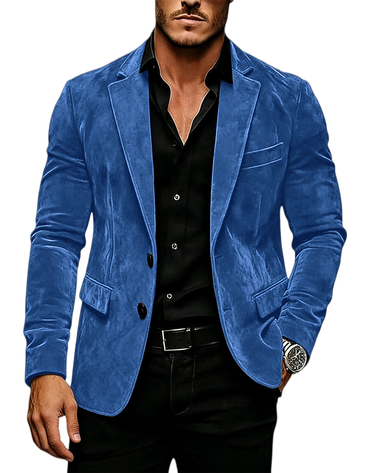 Suede Texture Notch-Lapel Sport Coat
