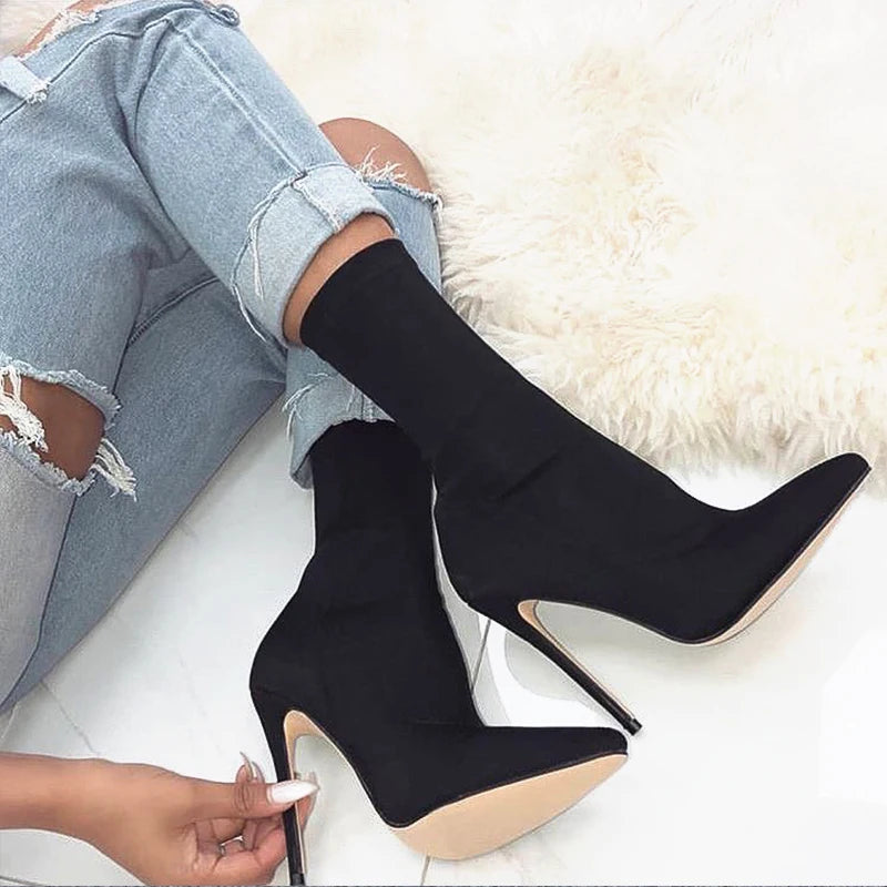 Silk Sock Heels