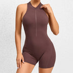 Nylon Patchwork Long Sleeve True-To-Size Fit Sports Jumpsuit