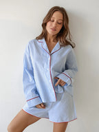 Striped Cotton Long Sleeve Pajama Set