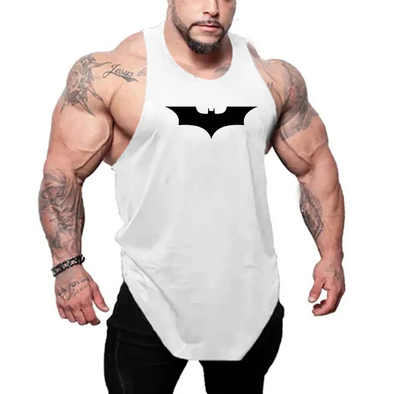 Bat Print Bodybuilding Tank Top